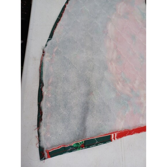 Christmas Tree Skirt Red Green Bambi Rabbit Cats Dogs Quilted Candy Cane 57" - Picture 4 of 12